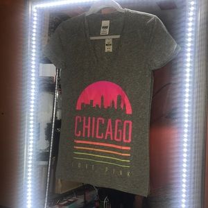 💗 Pink Victorias Secret Chicago Skyline Tee NWT💗